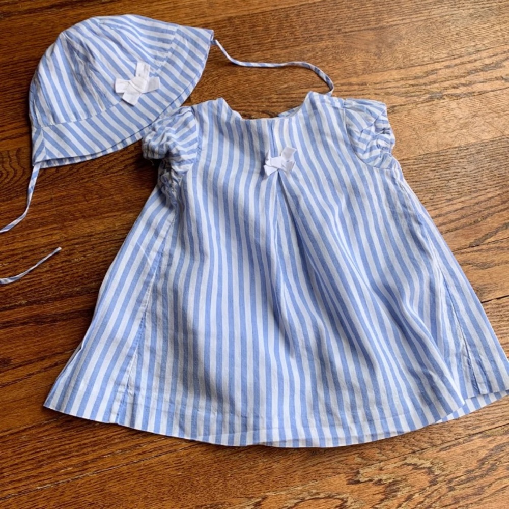 12 month Jacadi dress with hat